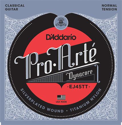 D'Addario Pro Arte Dynacore Titanium Treble Classical Guitar Strings, Normal Tension (EJ45TT)