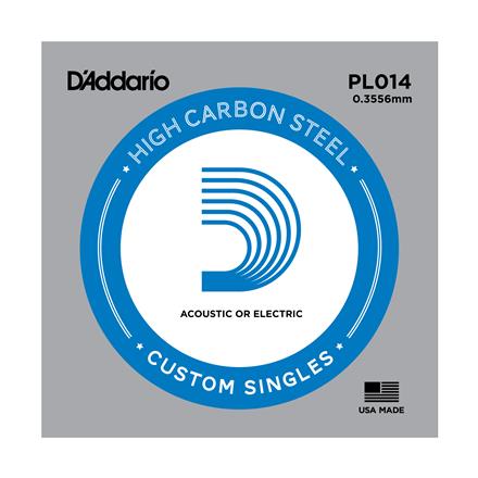 D'Addario Single Electric Guitar Strings, 0.014" Plain Steel
