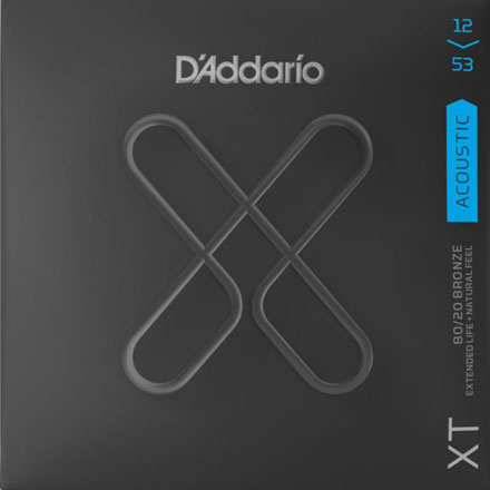 D'Addario XT 80/20 Bronze Wound Acoustic Guitar Strings, Regular Light (XTABR1253)