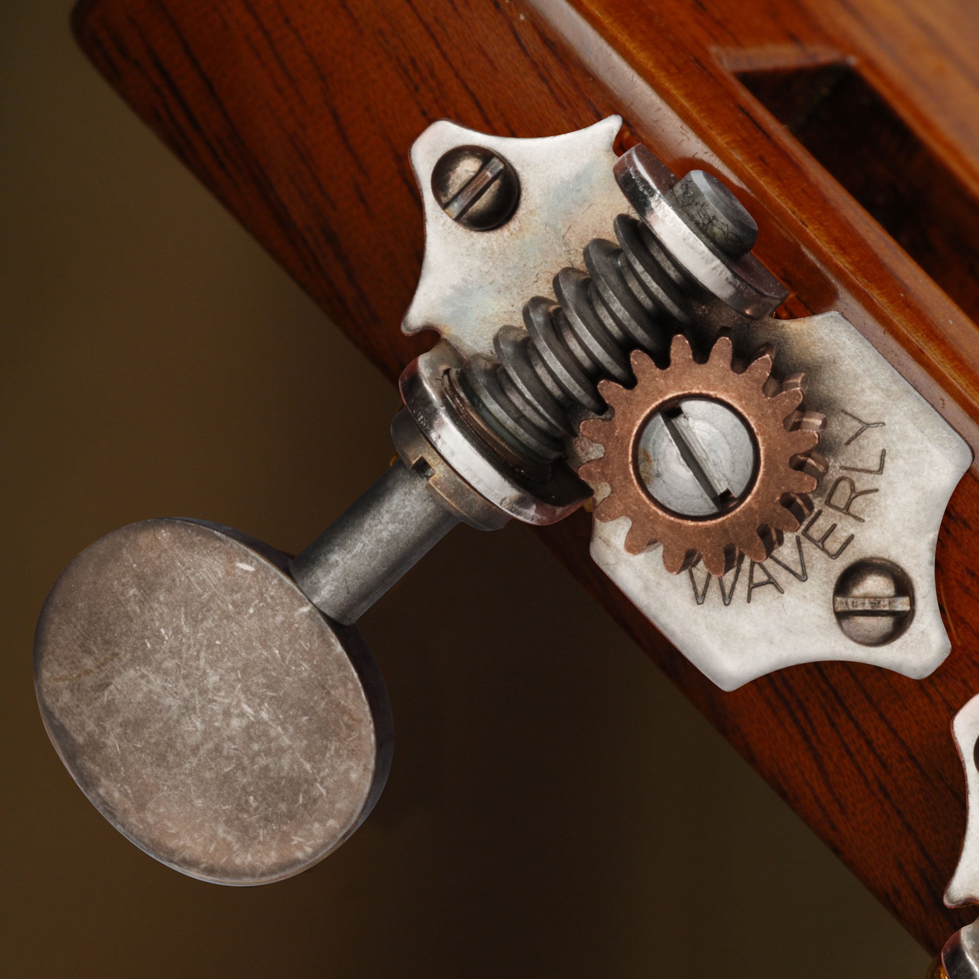 Waverly Guitar Tuners with Vintage Oval Knobs for Slotted Pegheads