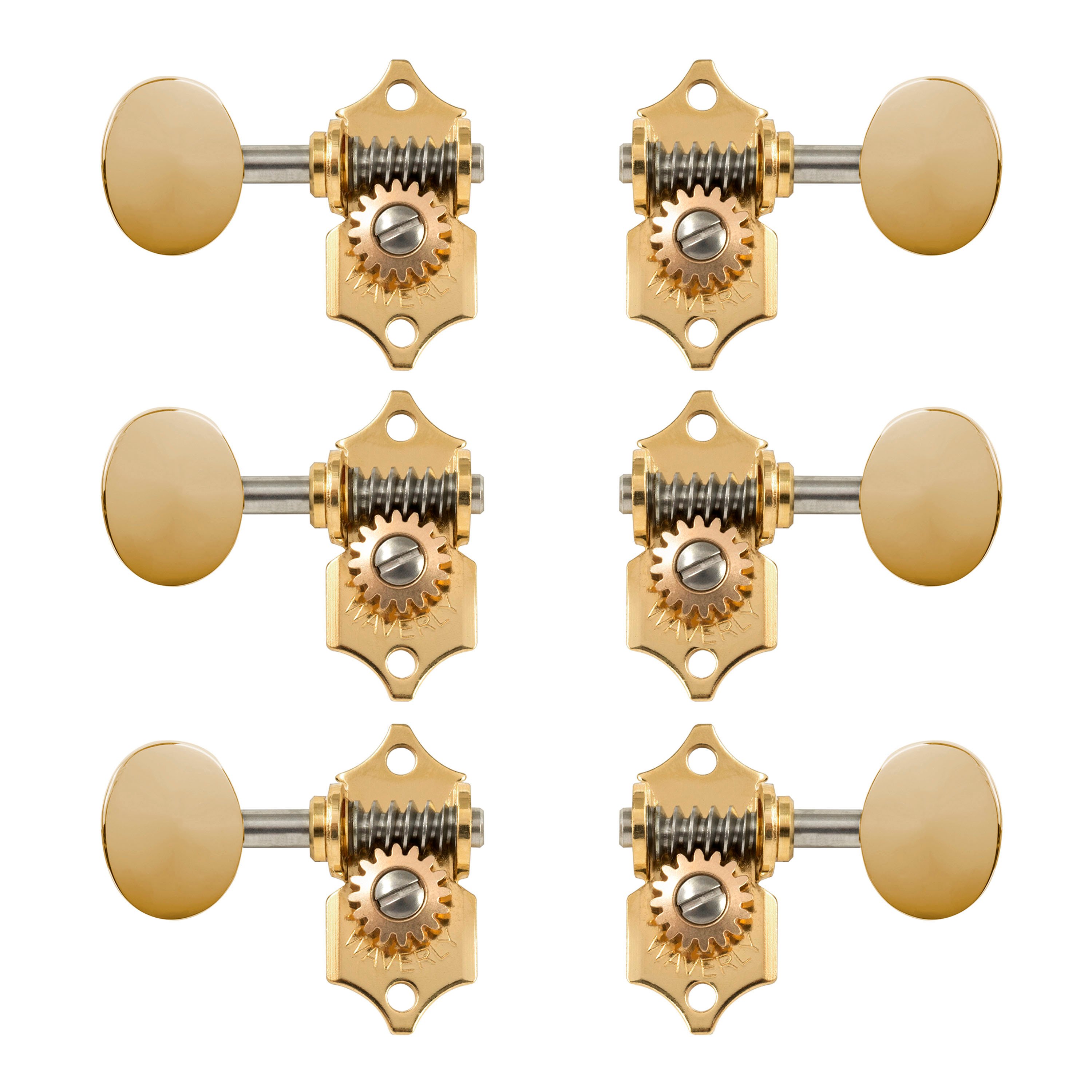 Waverly Guitar Tuners with Vintage Oval Knobs for Slotted Pegheads