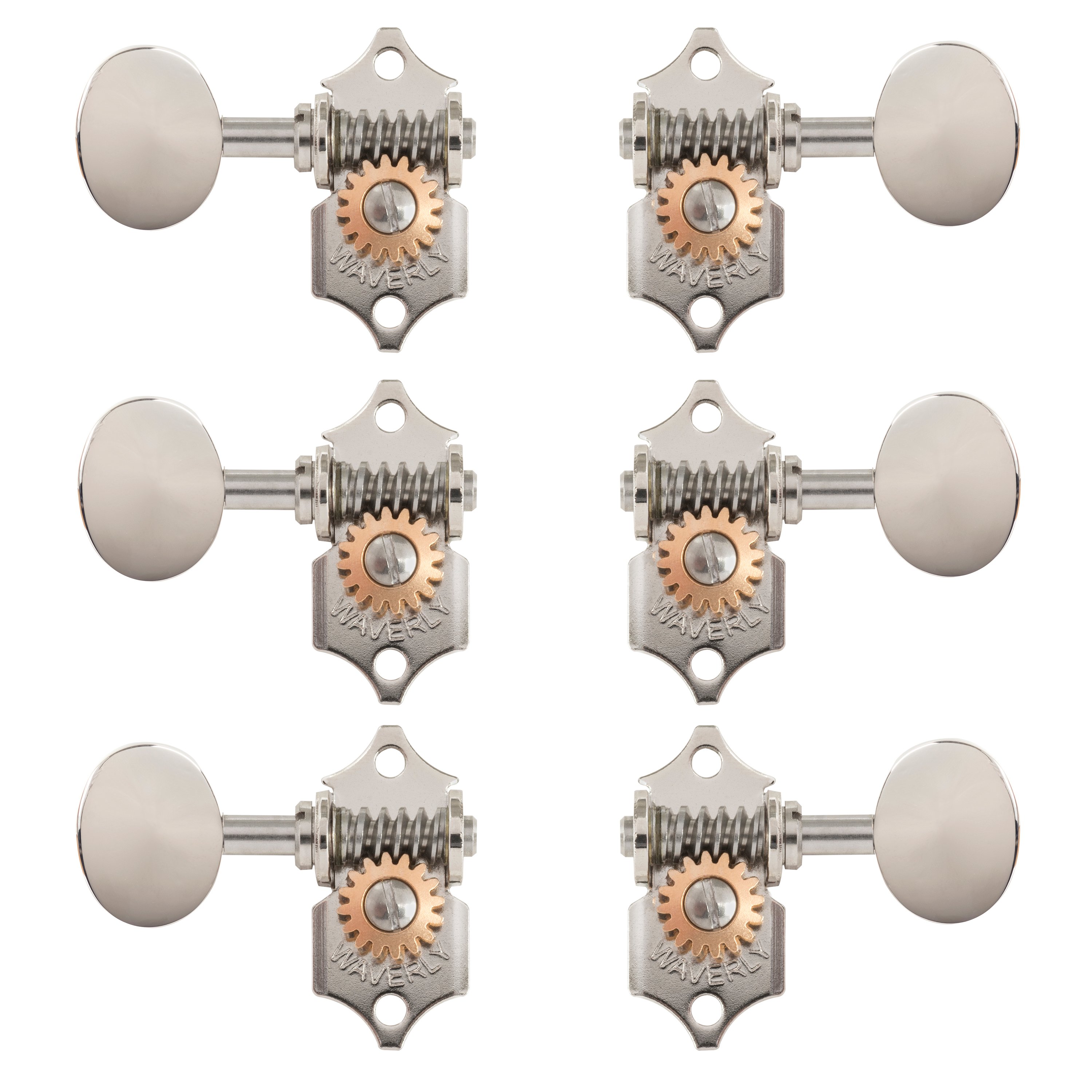 Waverly Guitar Tuners with Vintage Oval Knobs for Slotted Pegheads