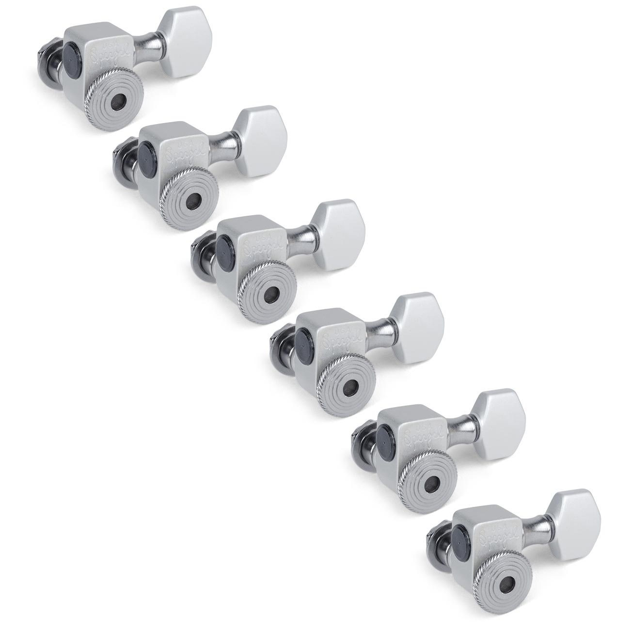 Sperzel Trim-Lok 6-In-Line Guitar Machines, Satin chrome