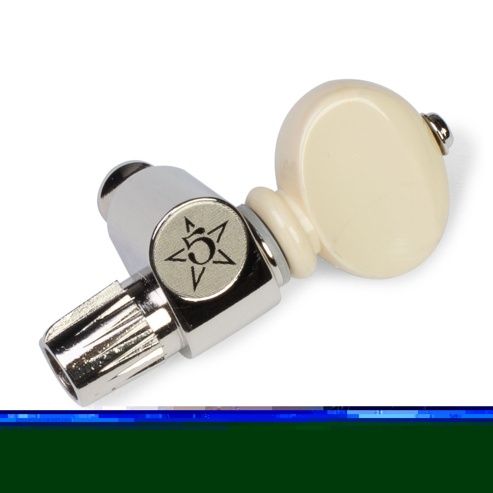 Five-Star 5th String Banjo Peg, Cream Knob on Nickel