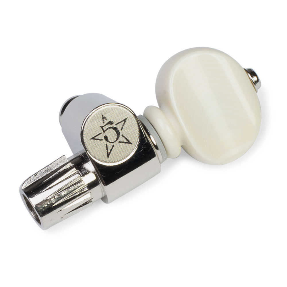 Five-Star 5th String Banjo Peg, Ivoroid Knob on Nickel