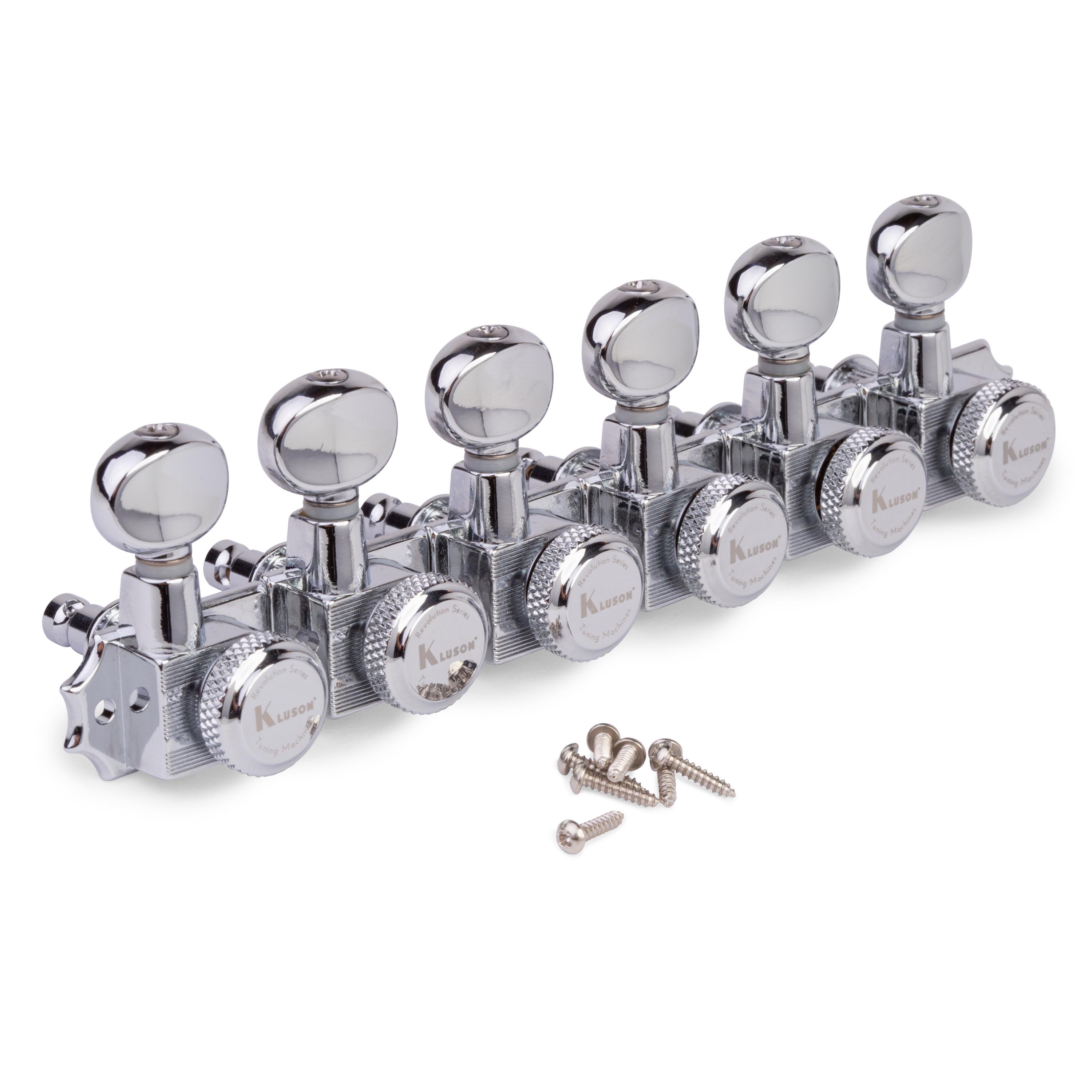Kluson 6-In-Line Locking Revolution Series H-Mount Non-Collared Tuners