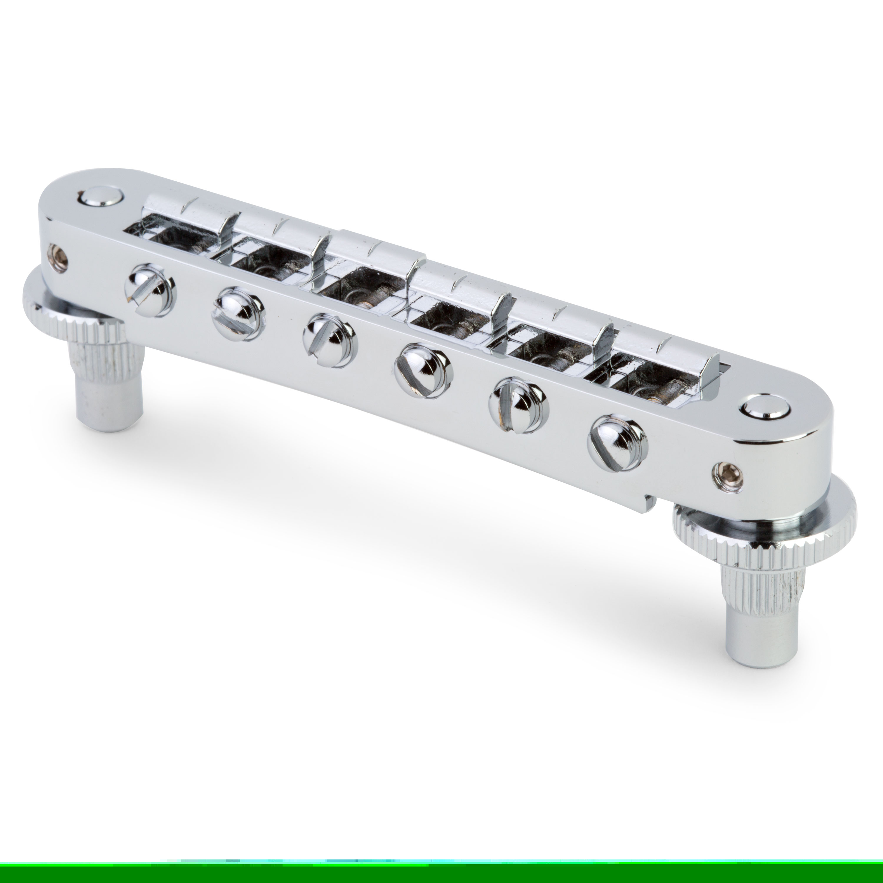 TonePros TP6A  Aluminum Tune-o-matic Bridge with Bell Brass Saddles, Chrome