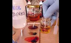 Photo: mixing colored shellac