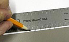 Photo: Marking string spaces