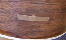 Plug glued in place